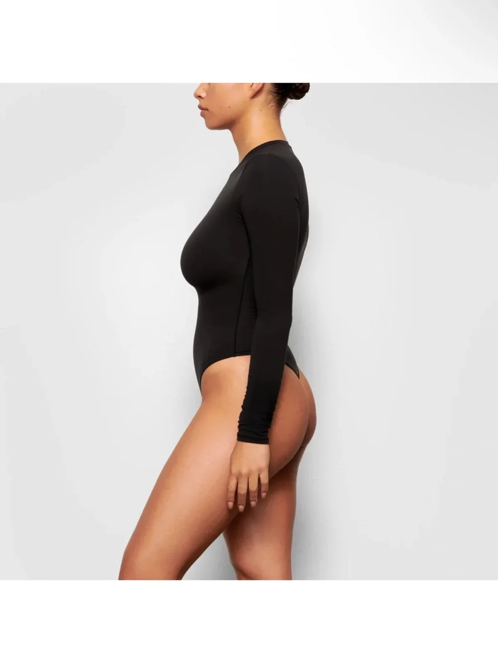 Skims Fits Everybody LONG SLEEVE CREW NECK BODYSUIT in Onyx Black Size XL NEW